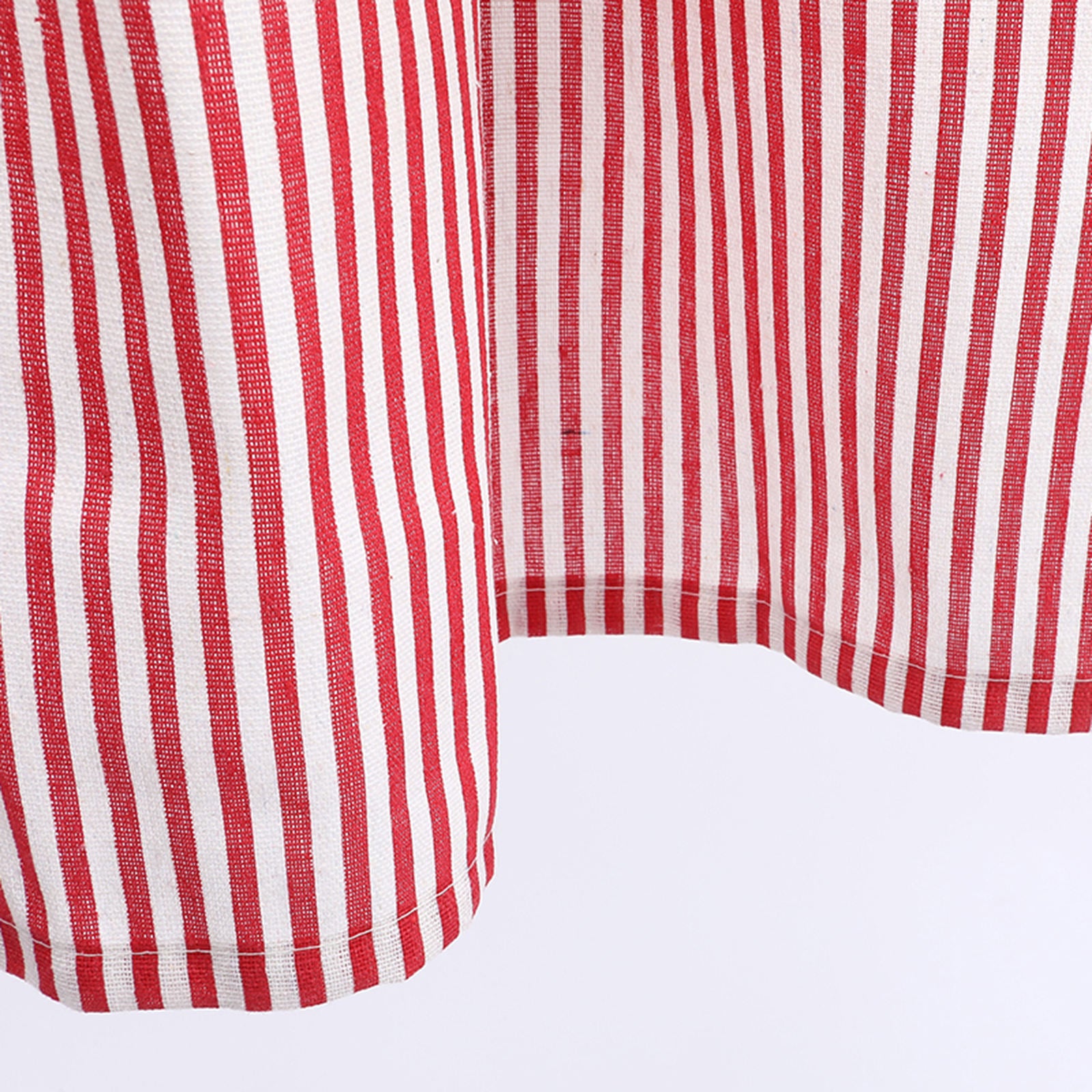 52x18 Inch Stripe Window Valance Half Curtain Cotton Linen Living room