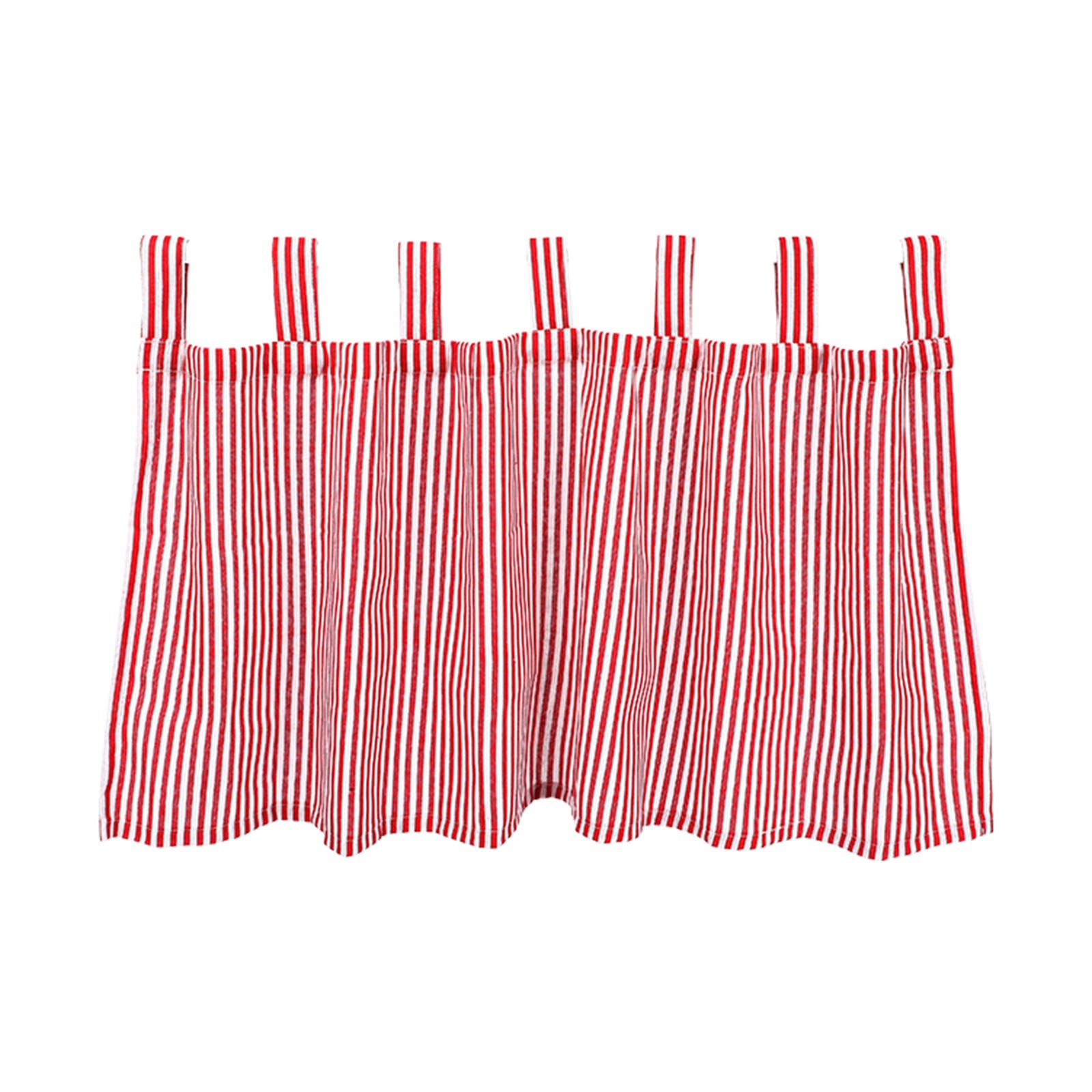 52x18 Inch Stripe Window Valance Half Curtain Cotton Linen Living room