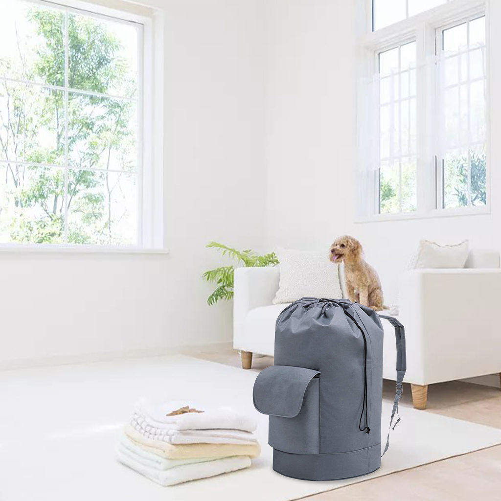 Foldable Laundry Bag with Straps Oxford Cloth Organizer for Laundromats