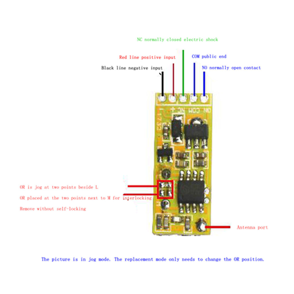 433MHz 1CH LED Light Wireless RF Relay Remote Control Switch Receiver Module