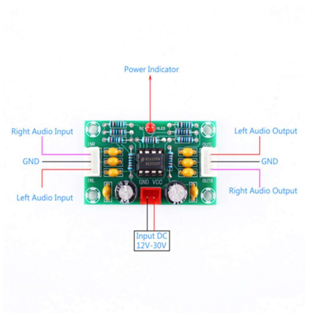 NE5532 Operational Preamplifier Module 2CH Tone Board Audio Wide Voltage