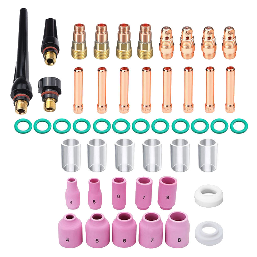 49pcs TIG Welding Torch Glass Cup Gasket Consumables Accessory Supplies