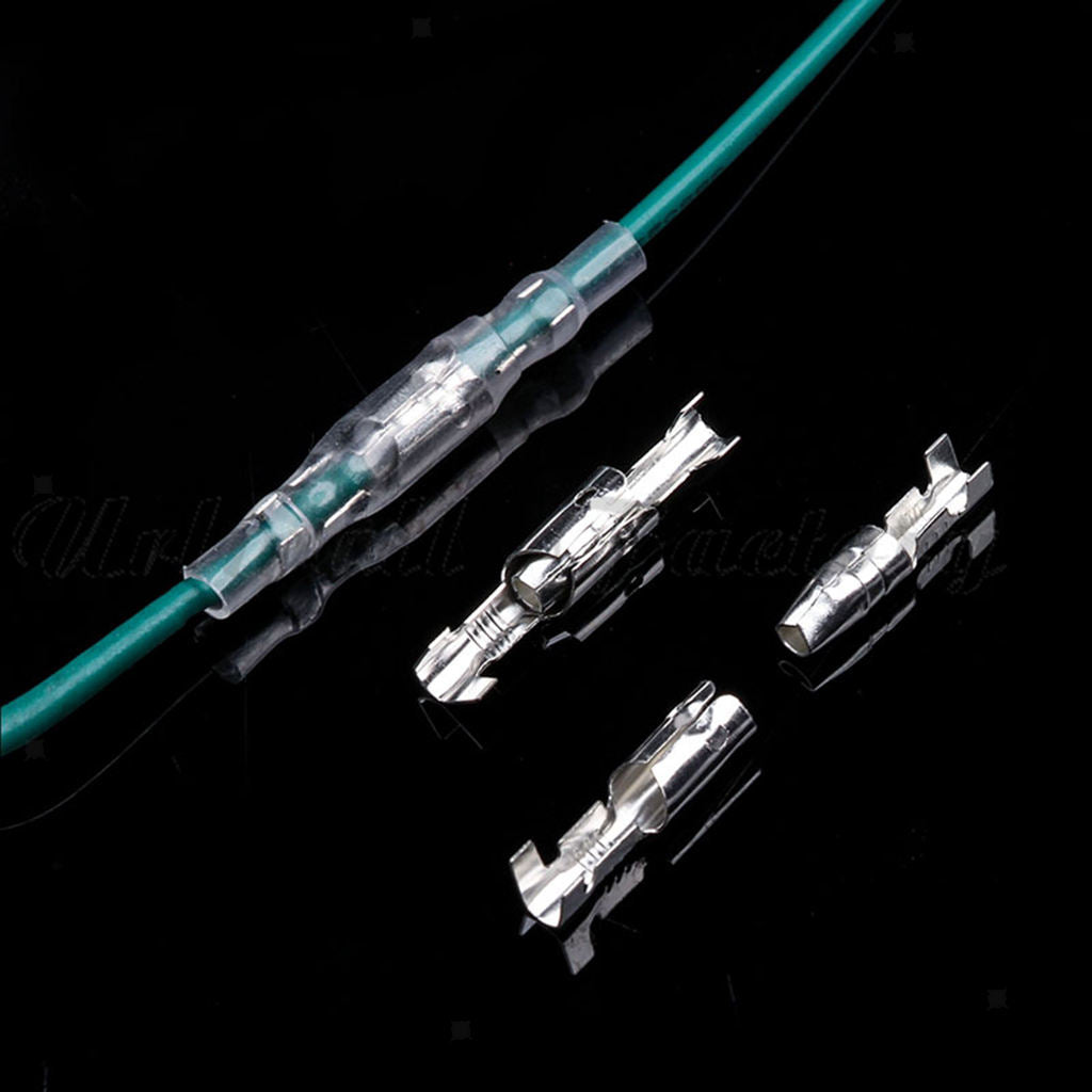 200x 4mm Male + Female  Terminals Wire Connector W/ Insulating Sleeves