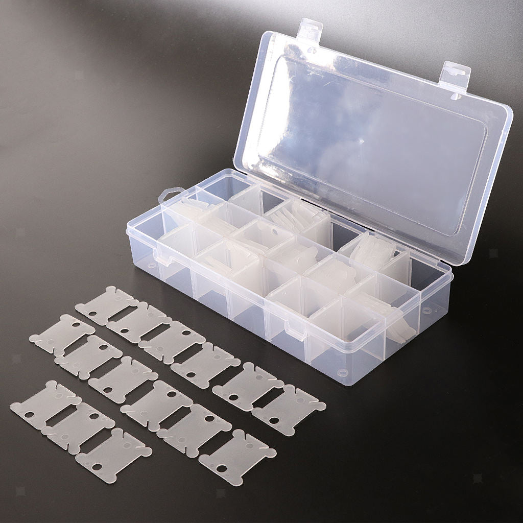 18 Compartments Embroidery Floss Organizer Box with 120 Pieces Floss Bobbins
