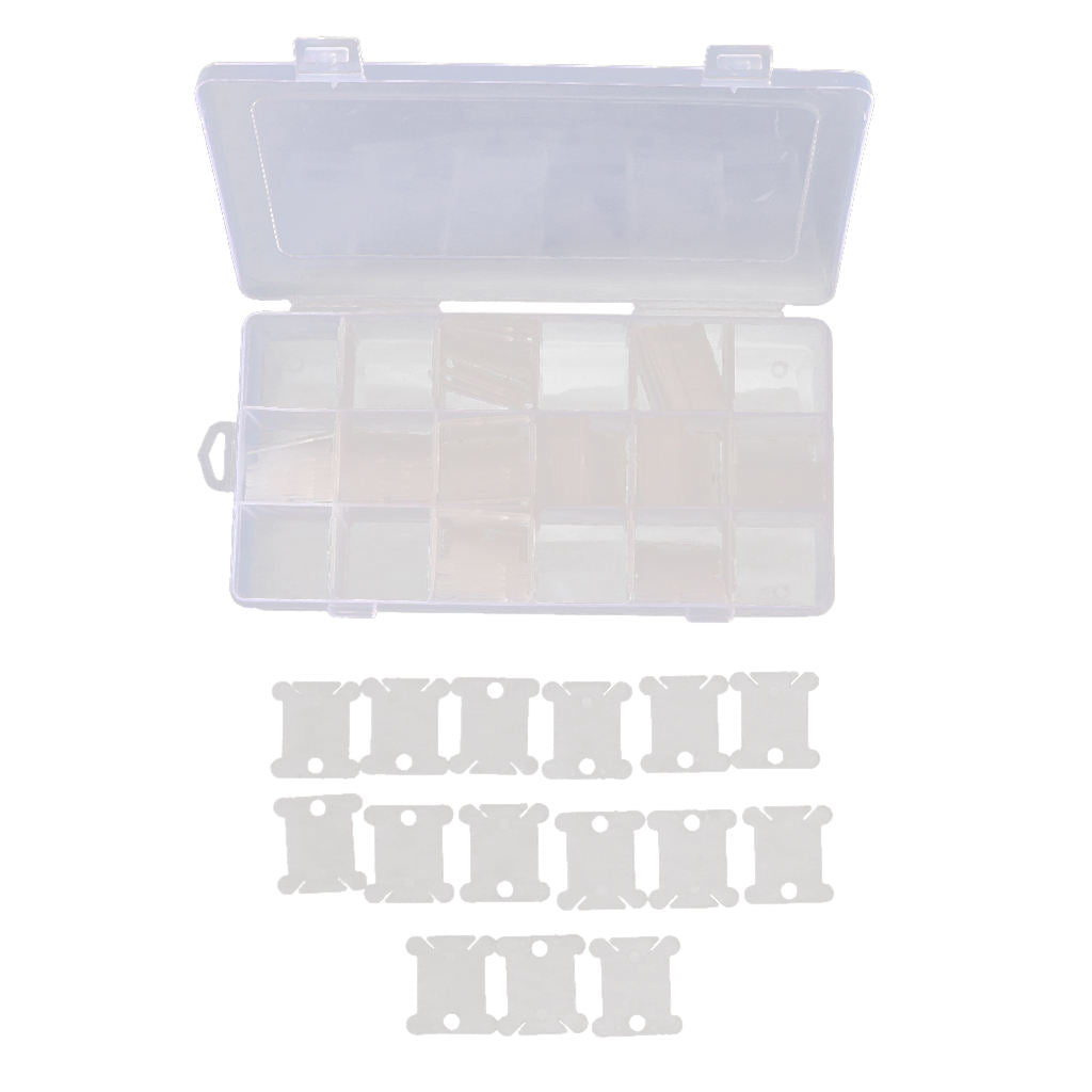 18 Compartments Embroidery Floss Organizer Box with 120 Pieces Floss Bobbins