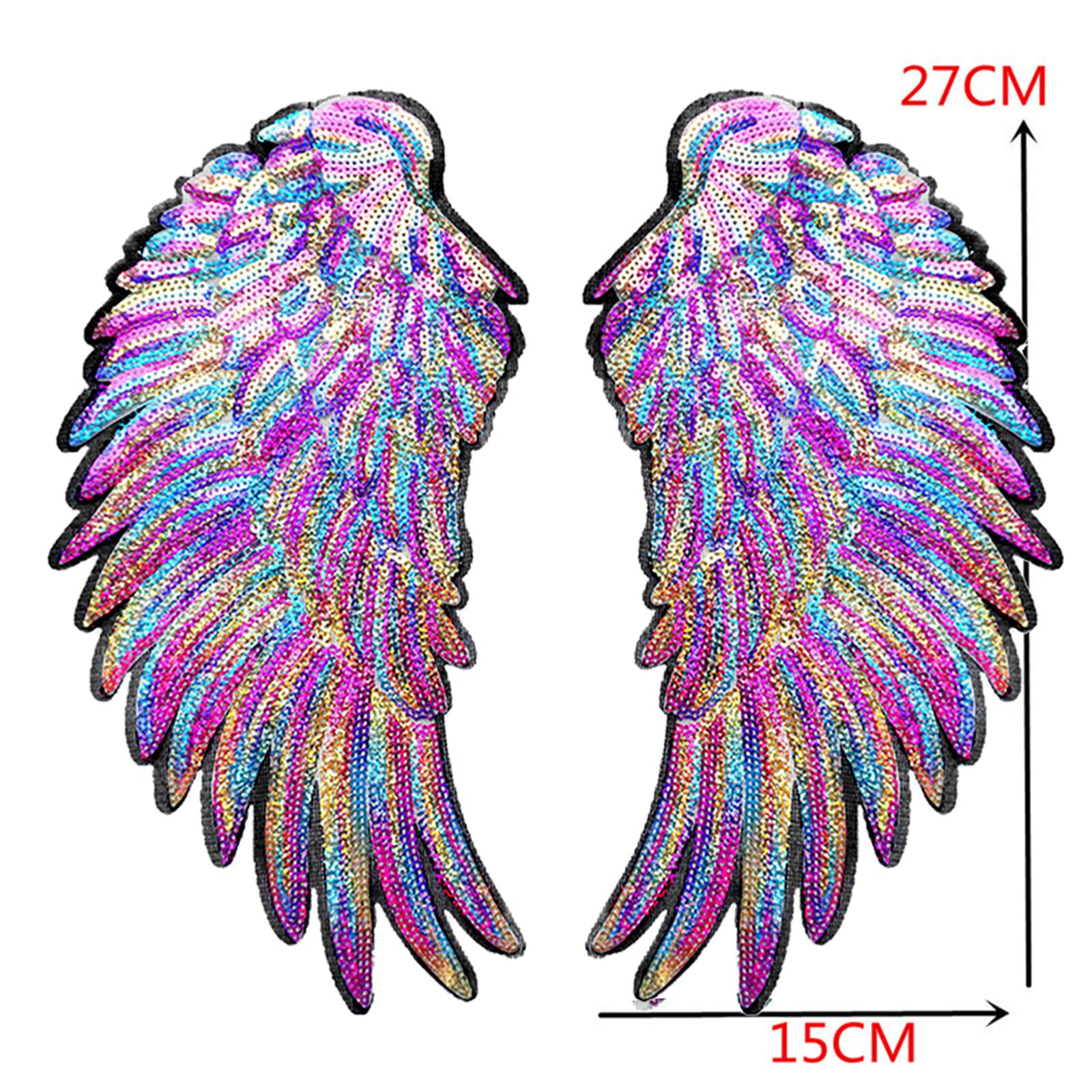 1 pair of sequin iron-on patches, iron-on patches, glitter application