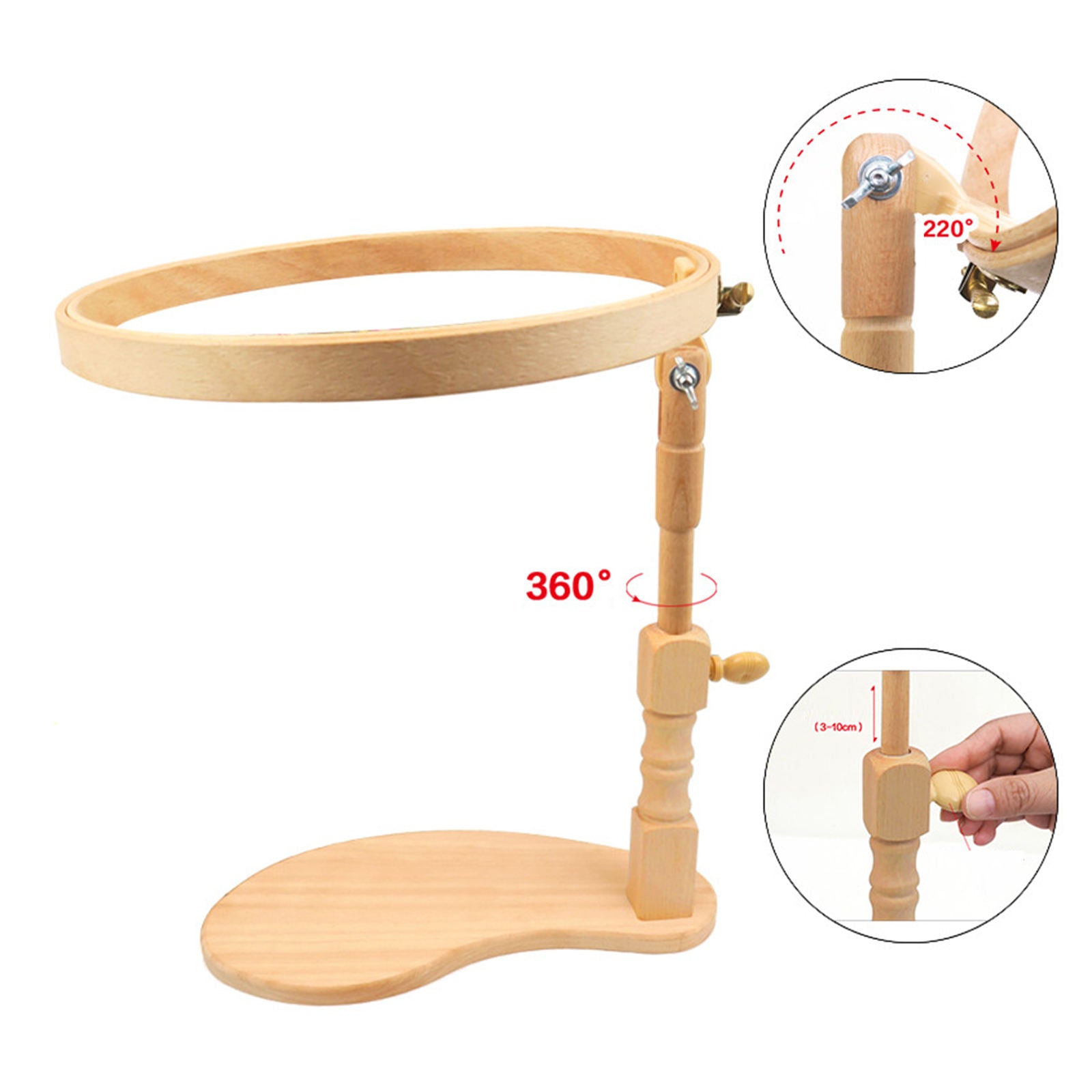 Embroidery Lap Stand Holder Adjustable Cross Stitch Rack w/ Hoop Sewing Tool