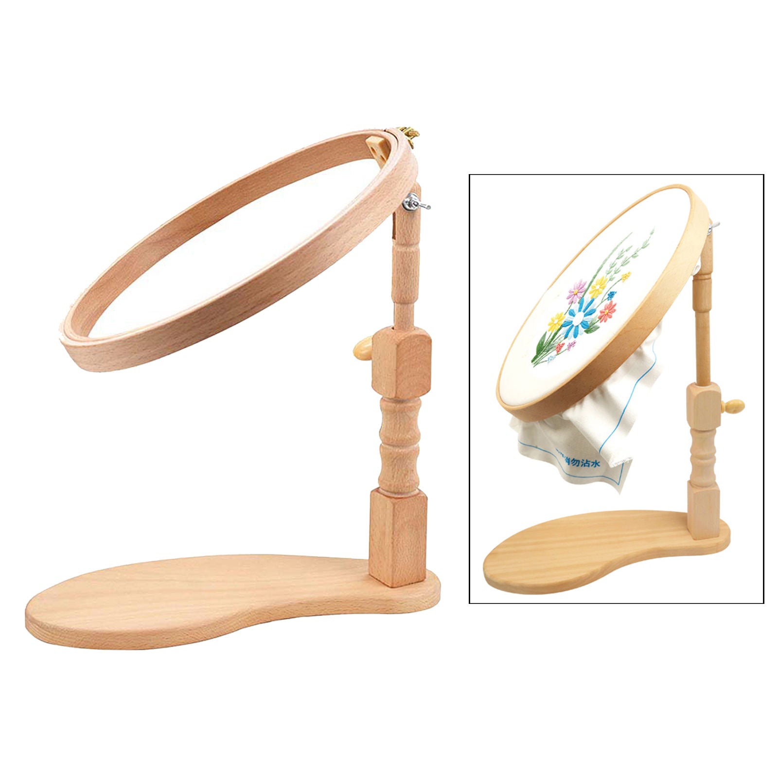 Embroidery Lap Stand Holder Adjustable Cross Stitch Rack w/ Hoop Sewing Tool