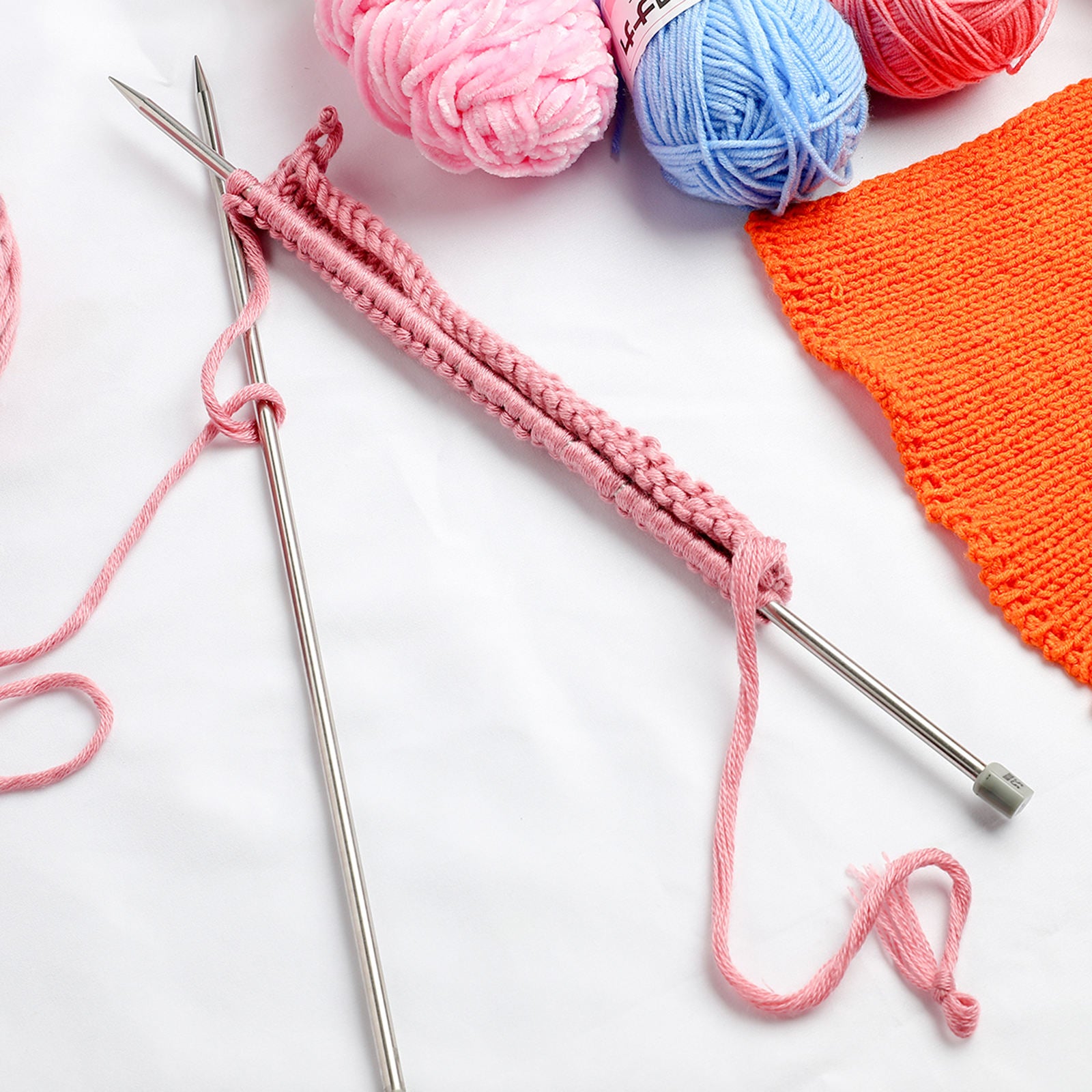 Knitting Needle Set 2-8mm Straight Needles Kits Measure Tape DIY Knit Yarn