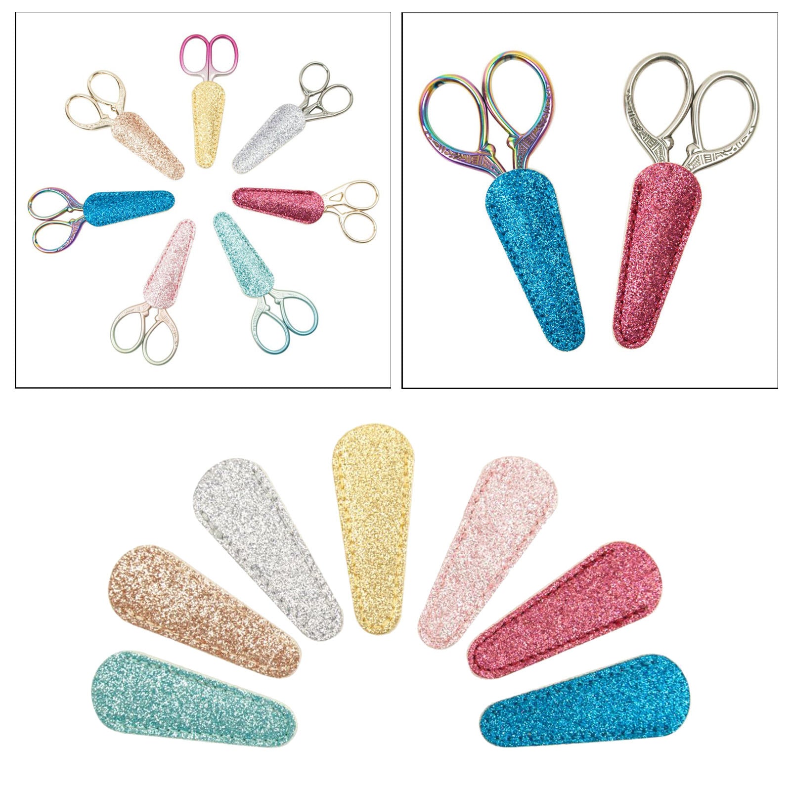 7x Embroidery Scissors Sheath Covers Sewing Protector Cover Holder Bags Case