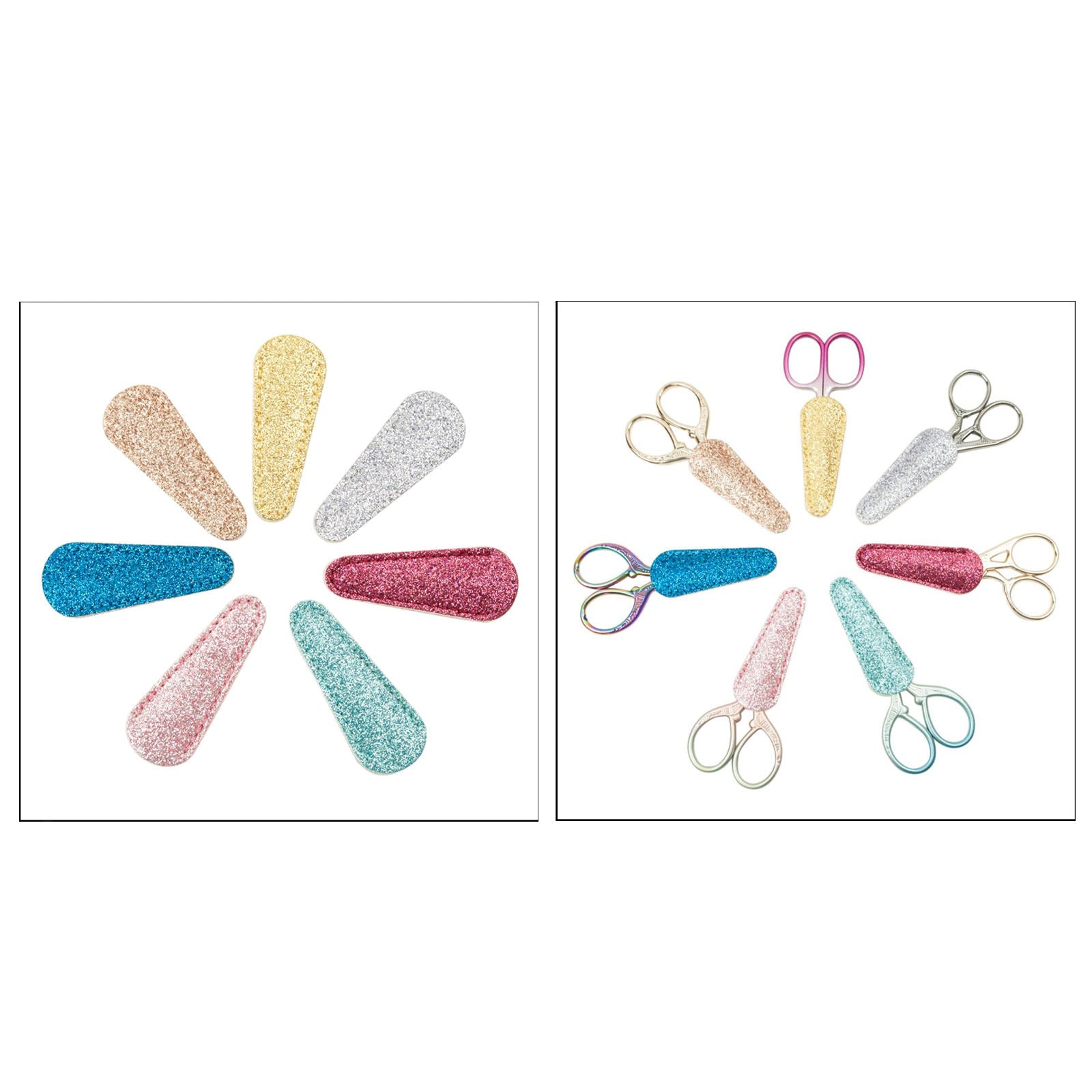 7x Embroidery Scissors Sheath Covers Sewing Protector Cover Holder Bags Case