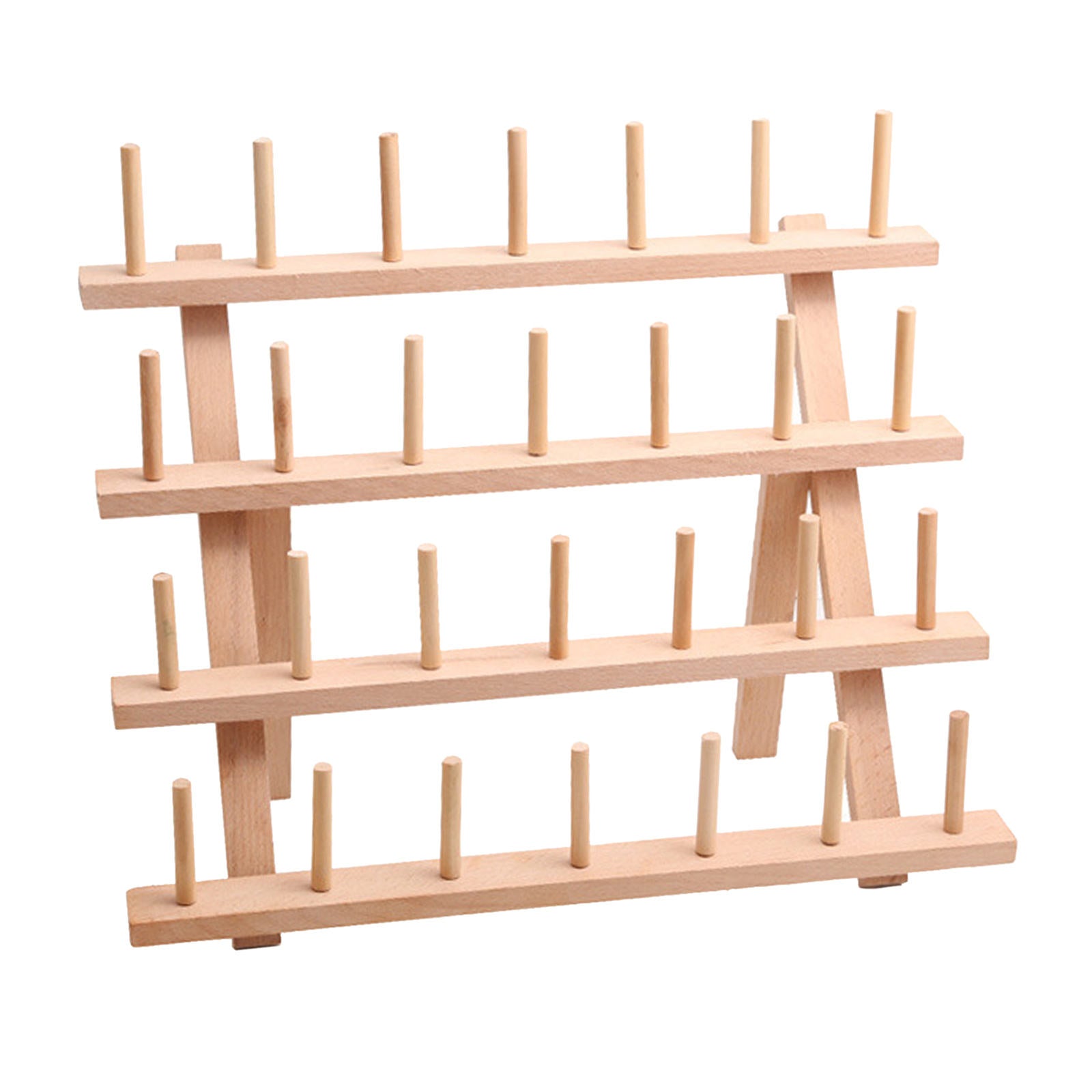 28 Spools Portable Sewing Thread Rack Wooden Holder Shelf Stand Durable