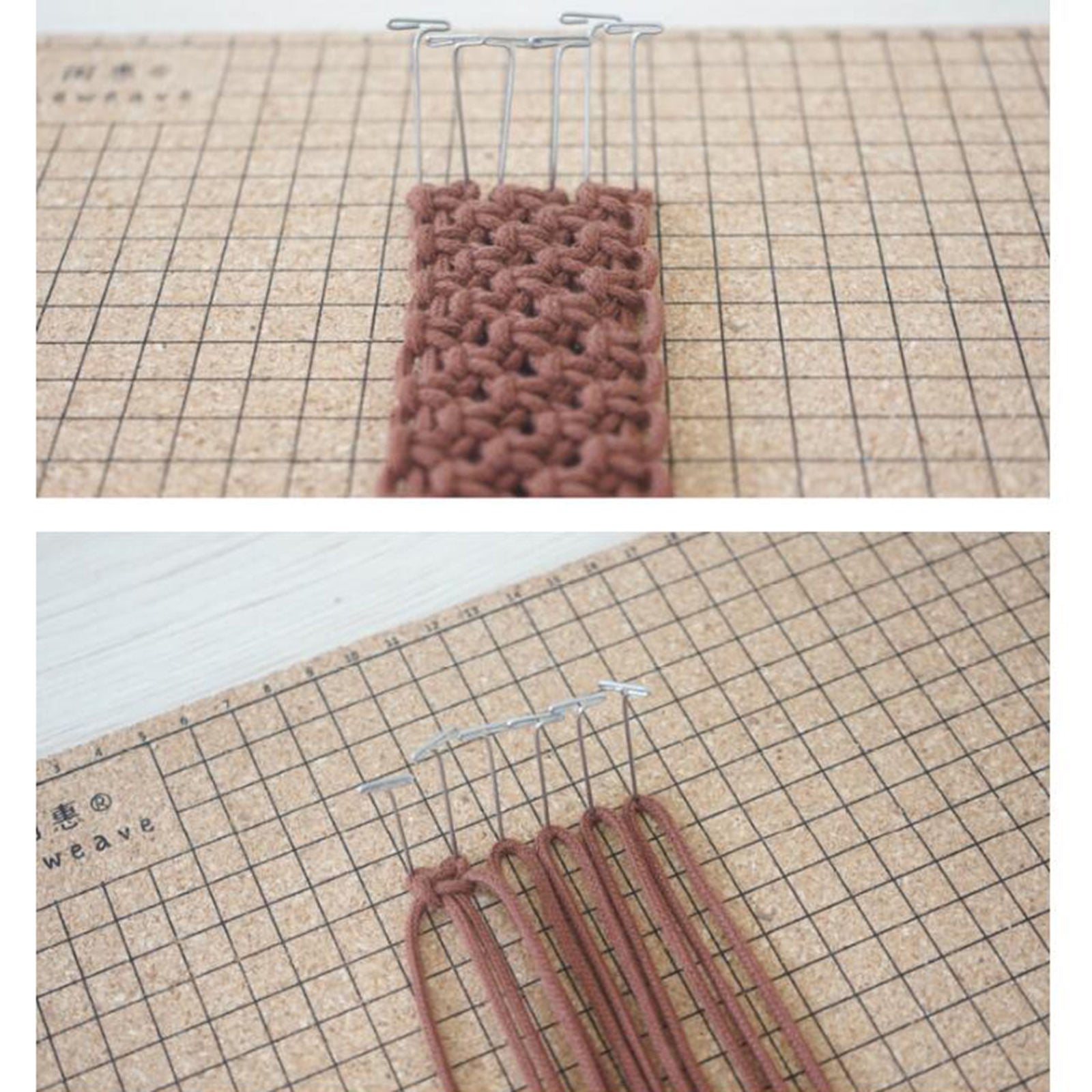 Double Sided Cork Wooden Macrame Board with Grids DIY Securing Knotting Cord