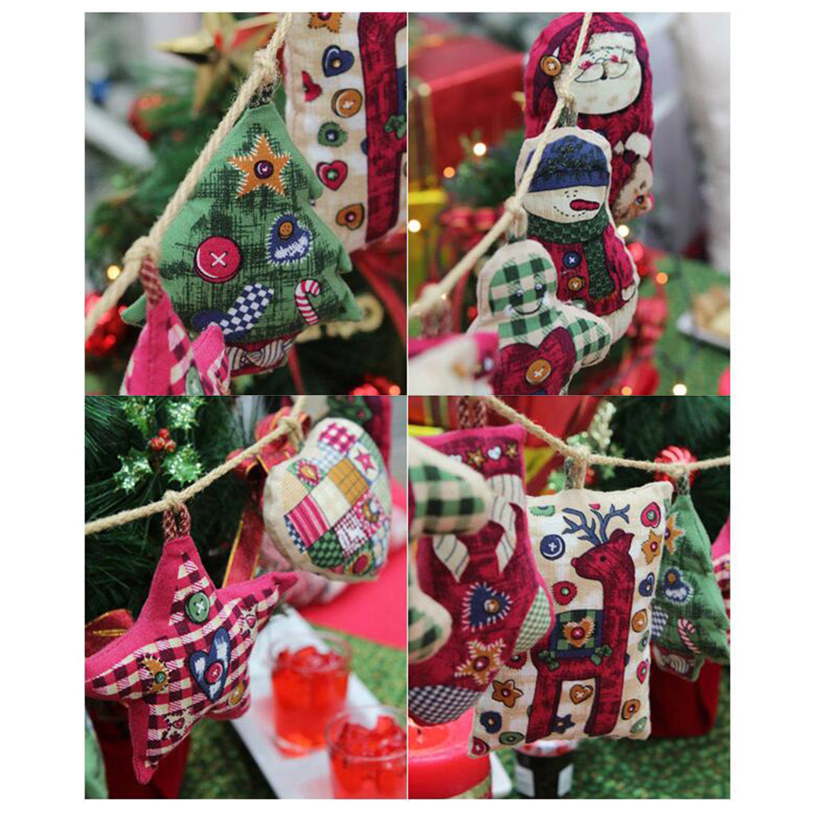 10Pcs Dressmaking Textile Christmas Cotton Fabric Upholstery Patchwork Craft