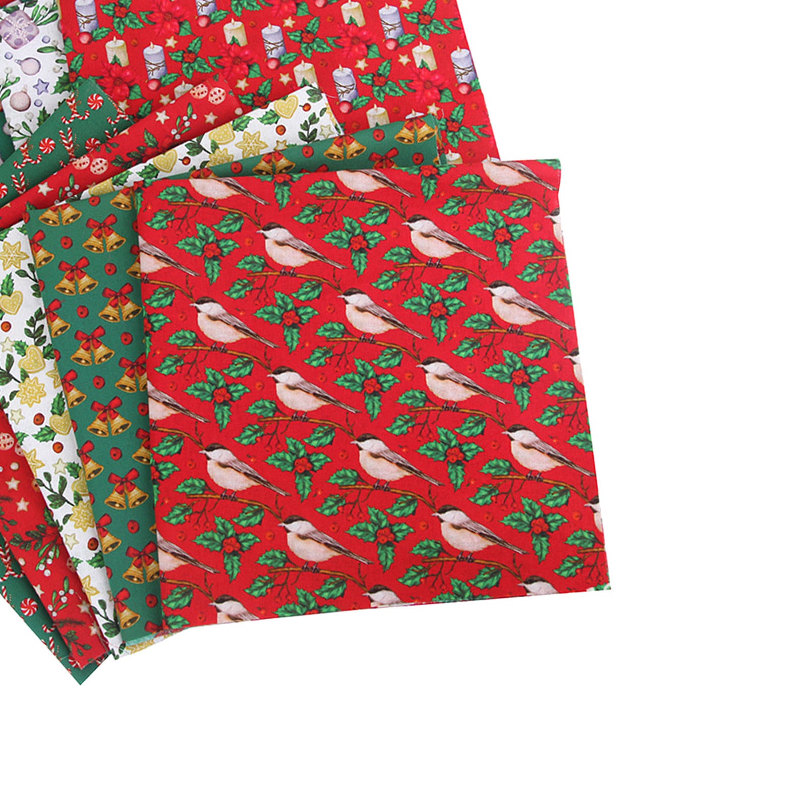 10Pcs Dressmaking Textile Christmas Cotton Fabric Upholstery Patchwork Craft
