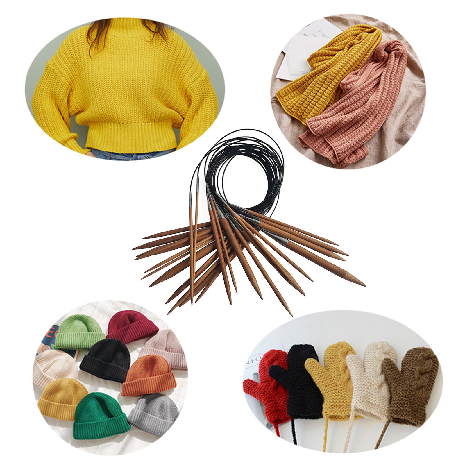 Bamboo Circular Knitting Needles Set Crochet Needles Sweater Weaving Weave