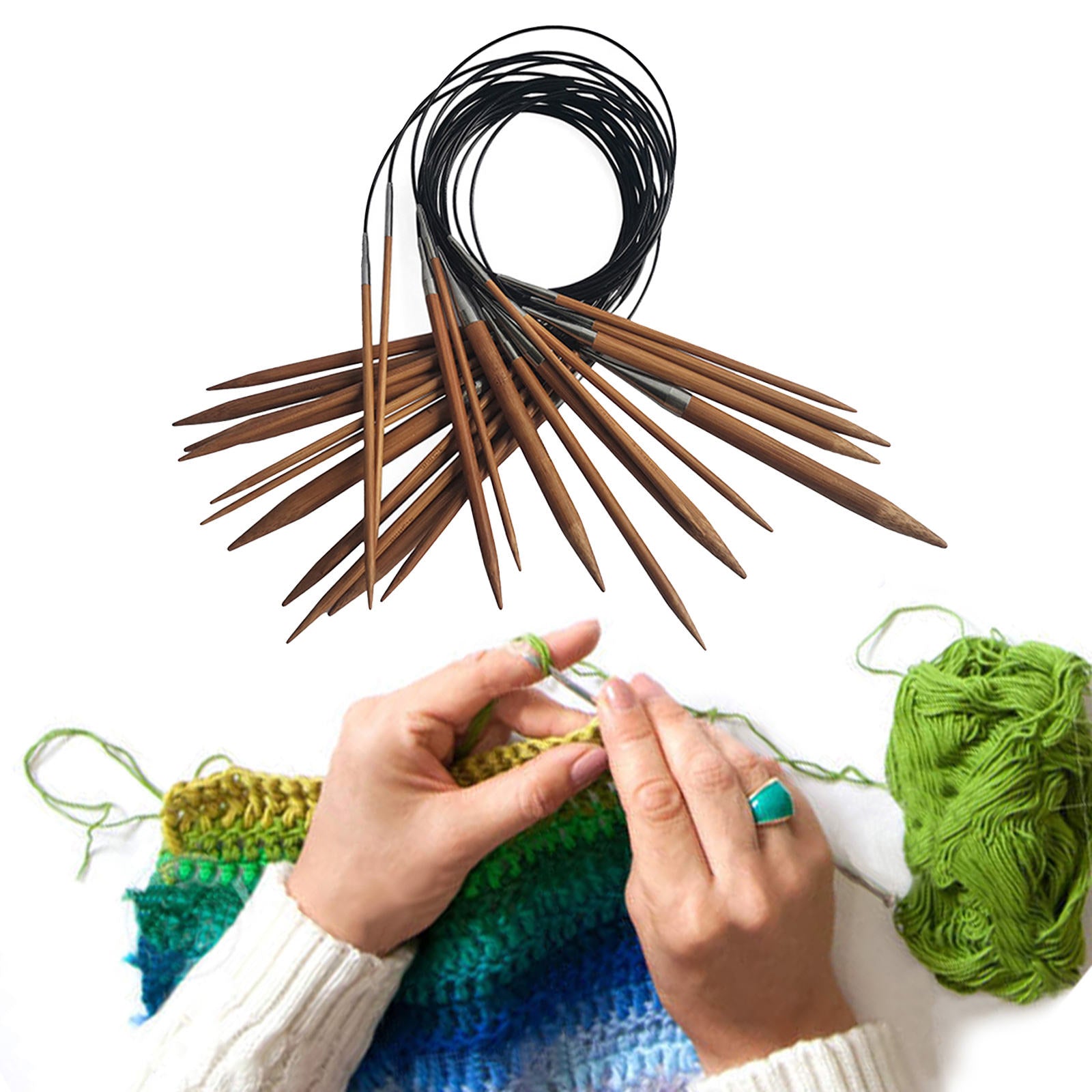 Bamboo Circular Knitting Needles Set Crochet Needles Sweater Weaving Weave