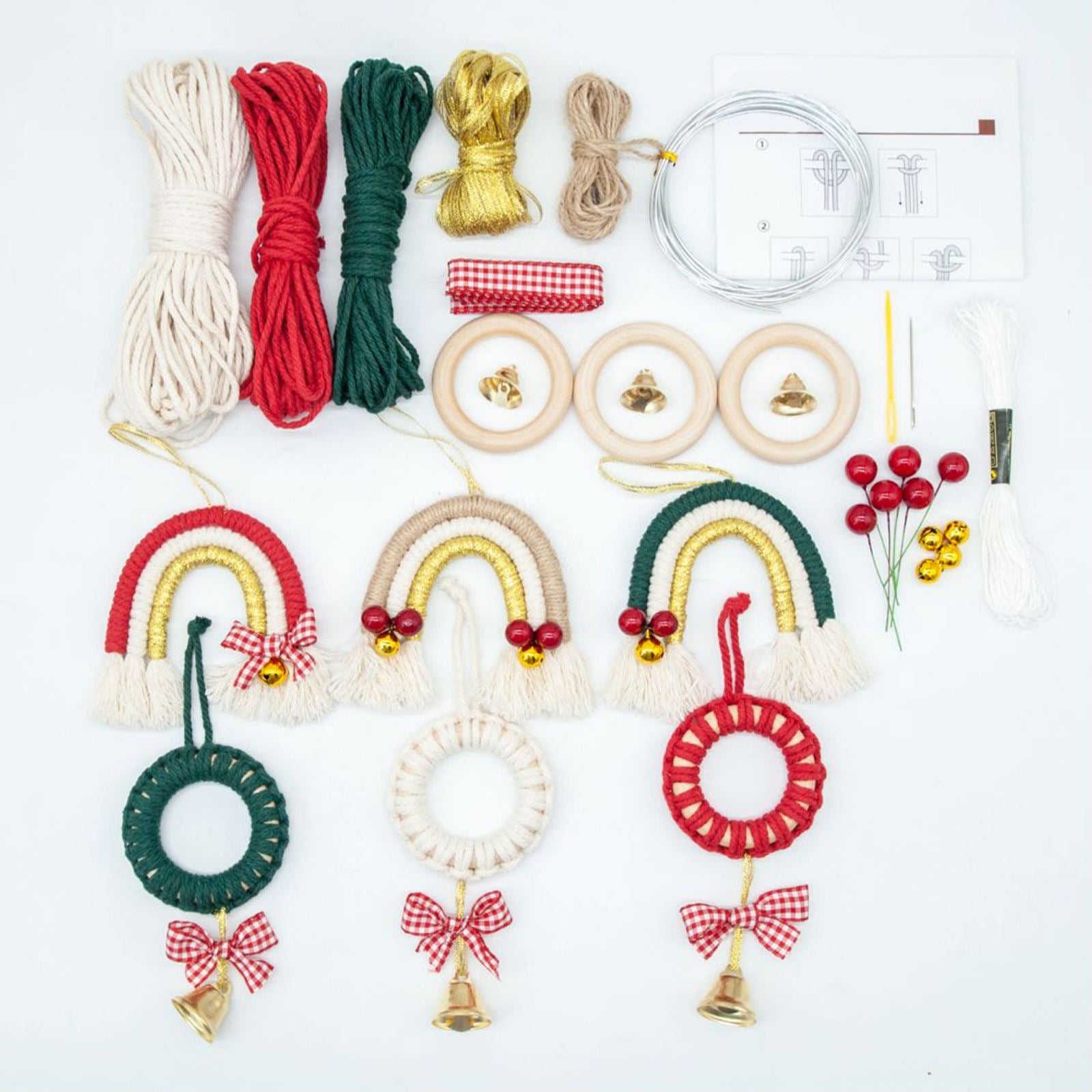 Christmas Macrame Kit Home Decor Crafts Materials Supplies DIY for Adults