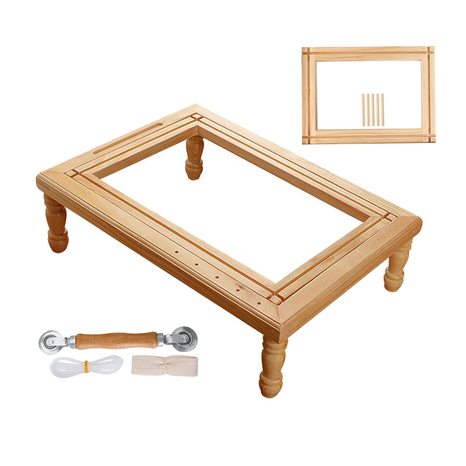 Cross-Stitch Rack Tabletop Embroidery Lap Stand Wood Frame DIY Sewing Tools