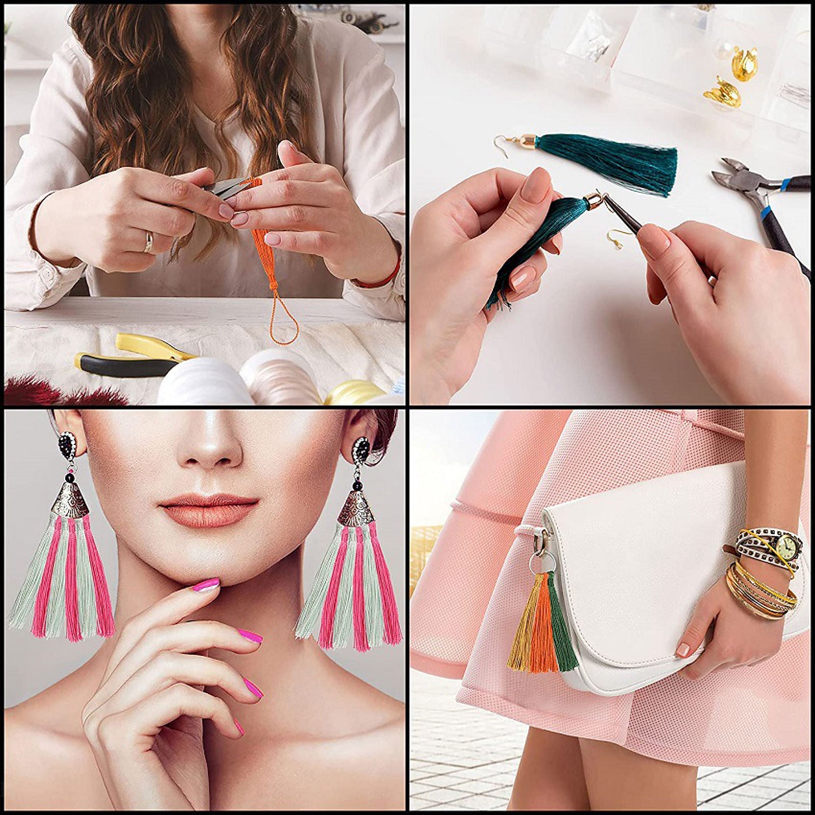 300x Tassel Pendants DIY Purse Necklace Dressing Jewelry Making Supplies