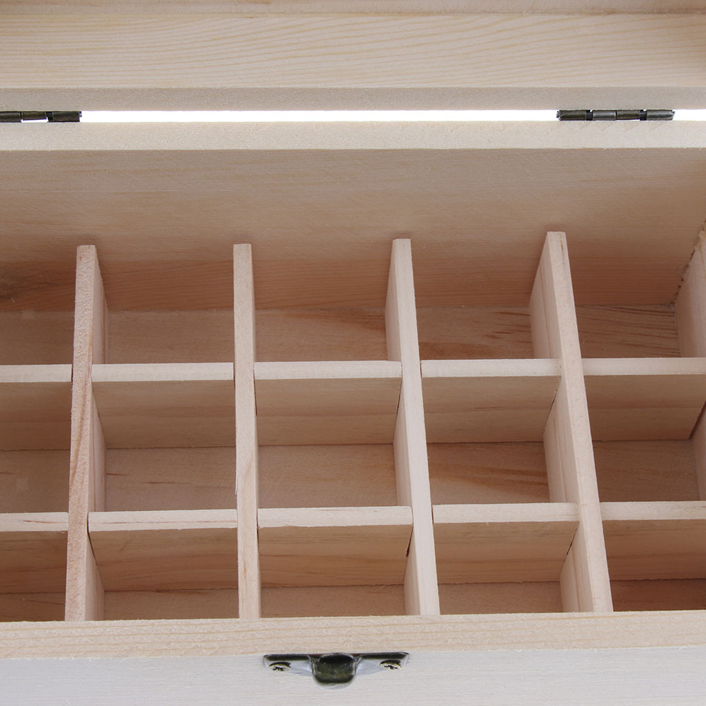3 Pcs Natural Wood Essential Oils Storage Box Display Carry Case Holder