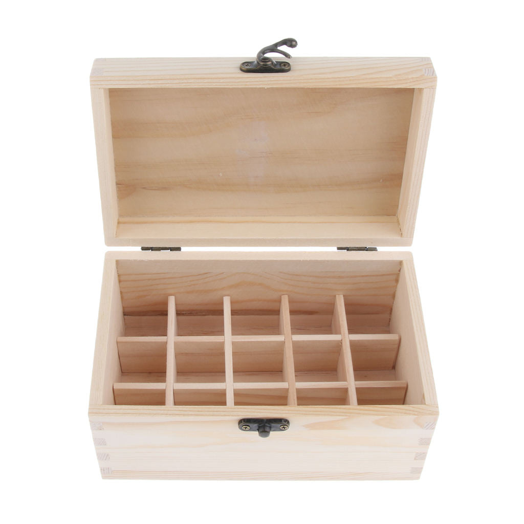 3 Pcs Natural Wood Essential Oils Storage Box Display Carry Case Holder
