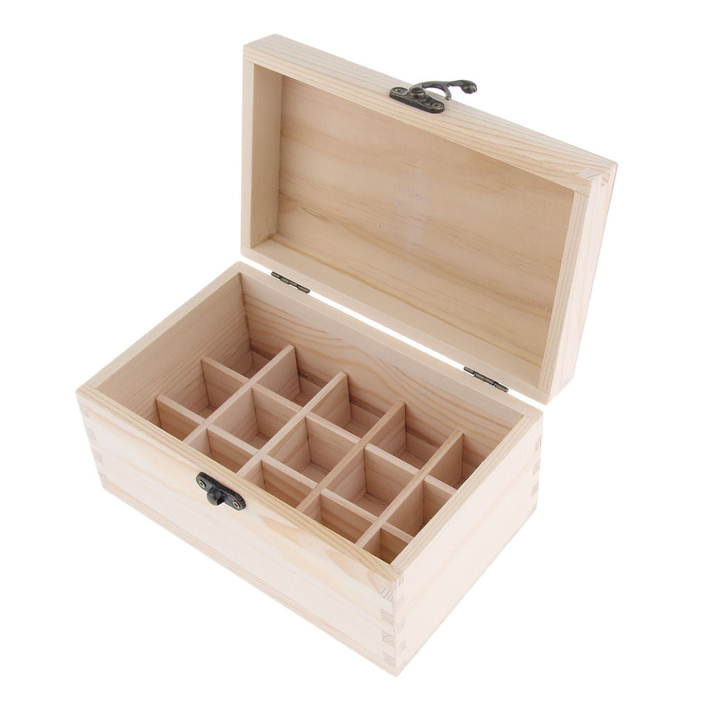 3 Pcs Natural Wood Essential Oils Storage Box Display Carry Case Holder