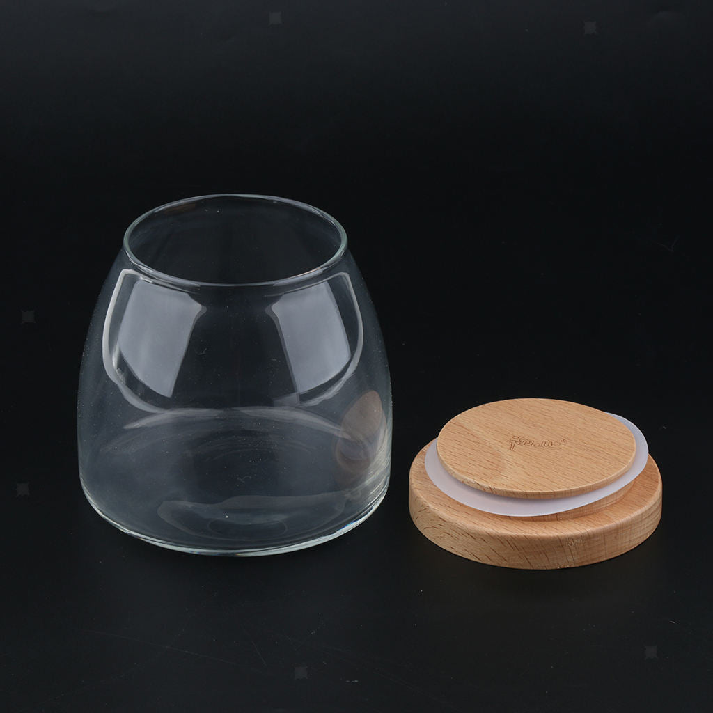 Food Storage Jar Canister with Beech Wooden Lid for Tea Coffee Spice 750ML