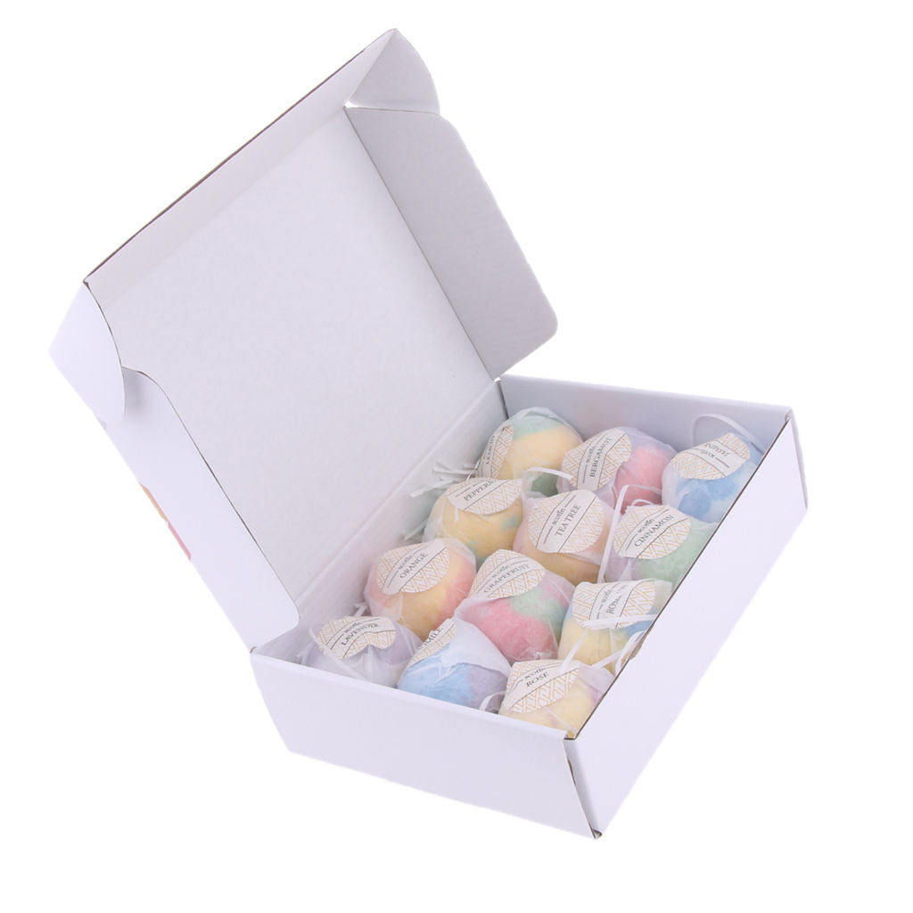 12 Pack Natural Handmade Bath Salt Women Fizzy Essential Oils Bath Bomb