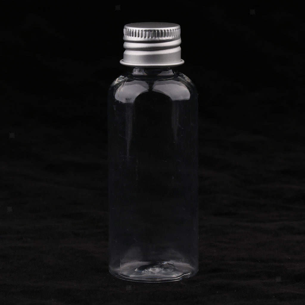 Pack of 10 50ml Clear Plastic Bottle Screw   Lotion Juice Storage Vials