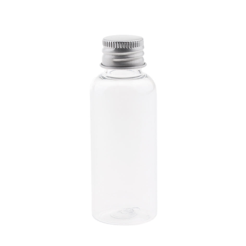 Pack of 10 50ml Clear Plastic Bottle Screw   Lotion Juice Storage Vials