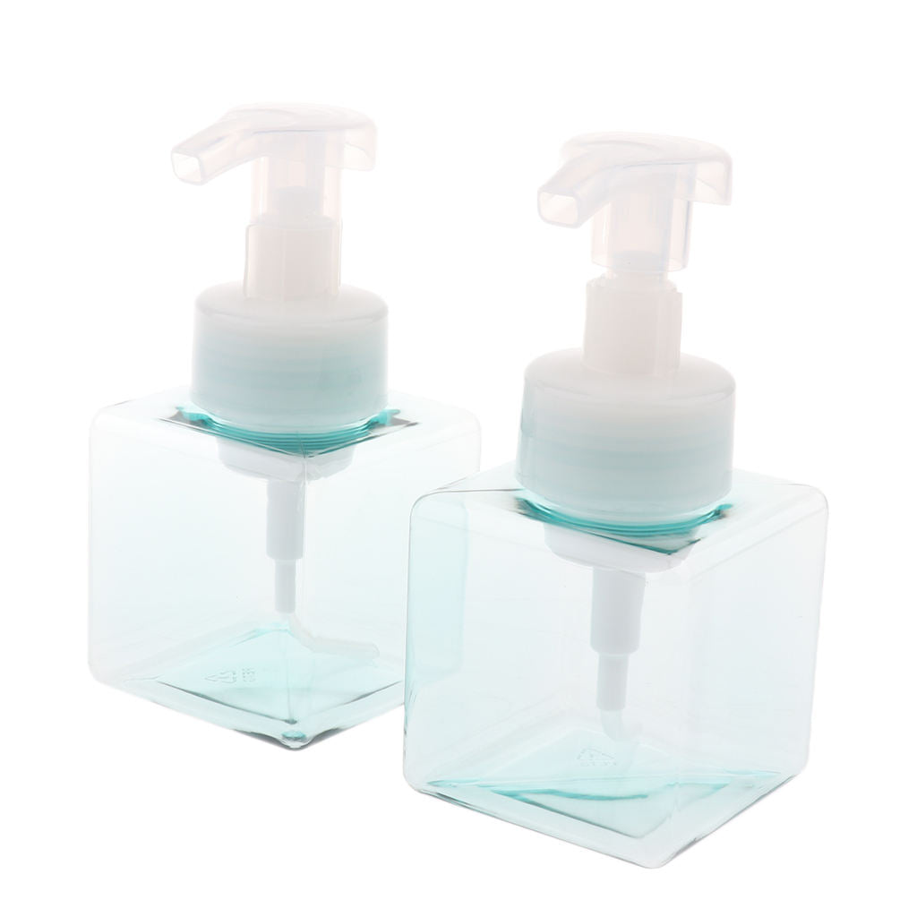 12Pcs 250ml Square Foam Lotion Pump Bottle Dispenser Vials Jar