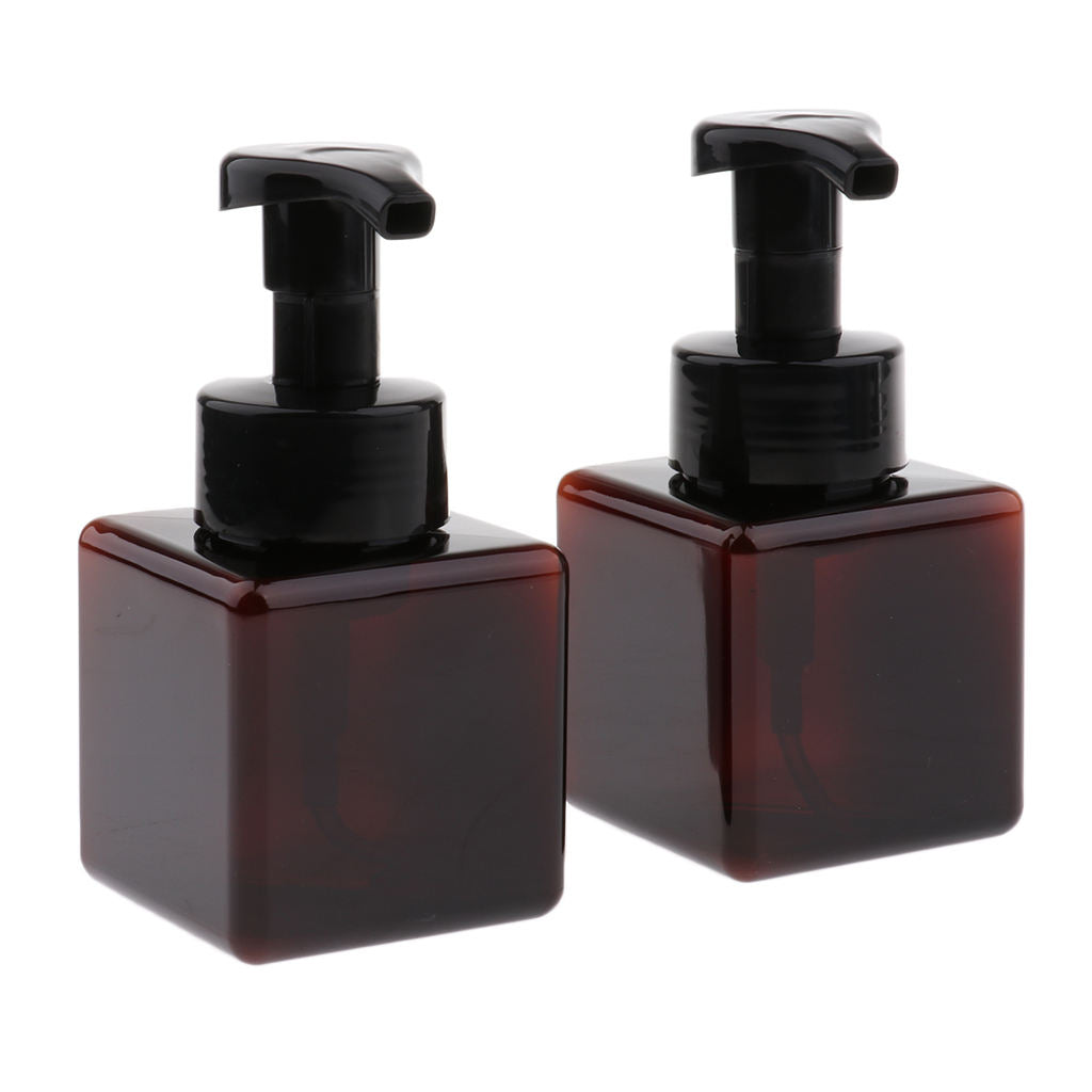 12Pcs 250ml Square Foam Lotion Pump Bottle Dispenser Vials Jar