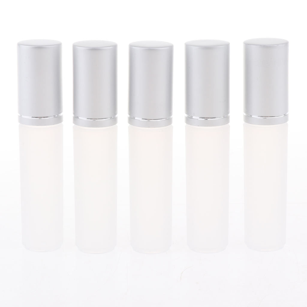 5 Pieces 5ML Empty PP Roll On Bottles for Essential Oil Perfume Sliver Lid