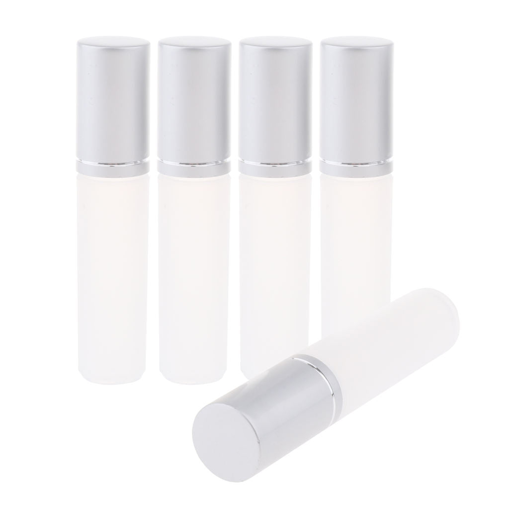 5 Pieces 5ML Empty PP Roll On Bottles for Essential Oil Perfume Sliver Lid