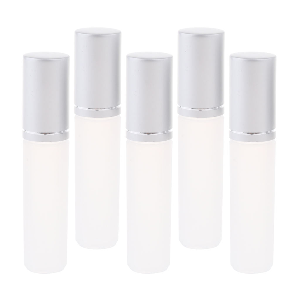 5 Pieces 5ML Empty PP Roll On Bottles for Essential Oil Perfume Sliver Lid