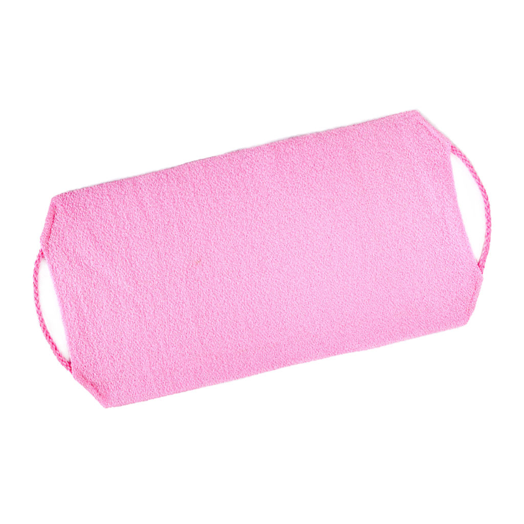 Long Shower Back Scrubber Strap Bath Body Exfoliating Cleaning Towel Pink