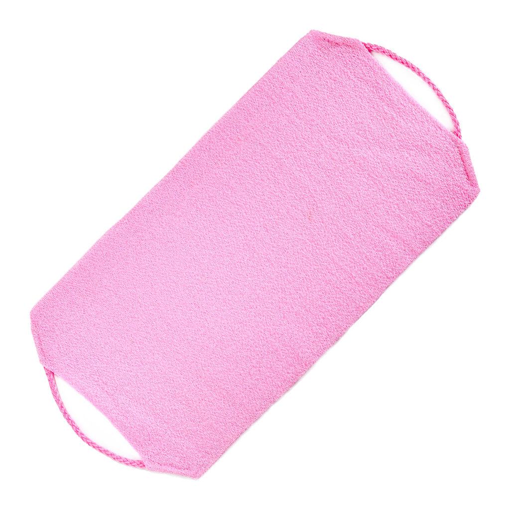 Long Shower Back Scrubber Strap Bath Body Exfoliating Cleaning Towel Pink