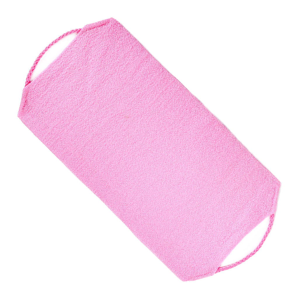 Long Shower Back Scrubber Strap Bath Body Exfoliating Cleaning Towel Pink