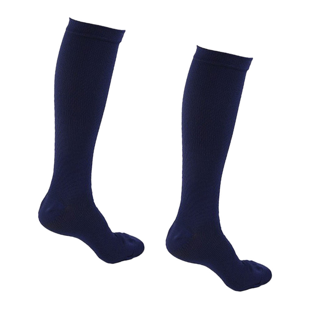 2 Pairs Women Knee High Compression Socks for Sports Nursing Non-Binding