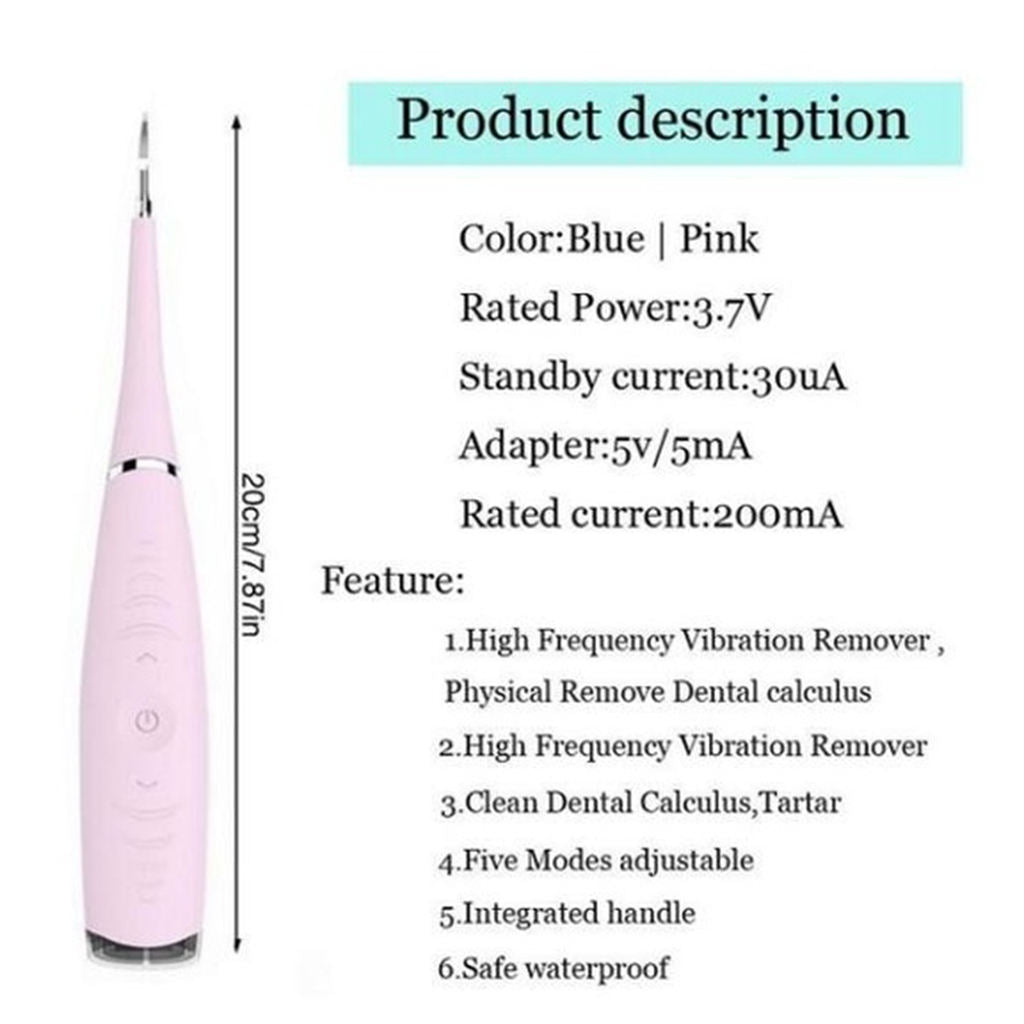 Lots 2 Electric Tooth Cleaner Dental Calculus Plaque Remover Teeth Whiten