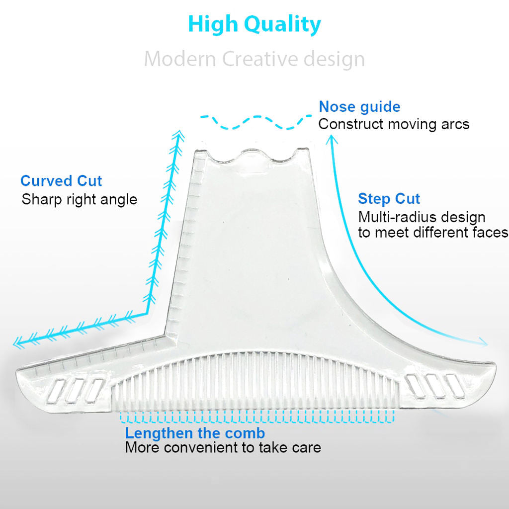 Beard Shaping Template Line Up&Edging Men's Beard Combs Trimmer Razors Clear