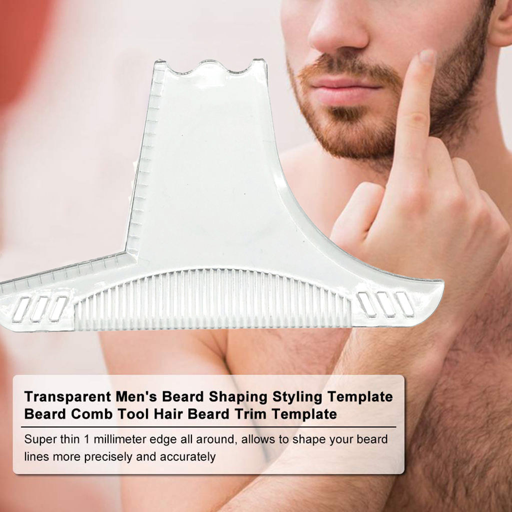 Beard Shaping Template Line Up&Edging Men's Beard Combs Trimmer Razors Clear