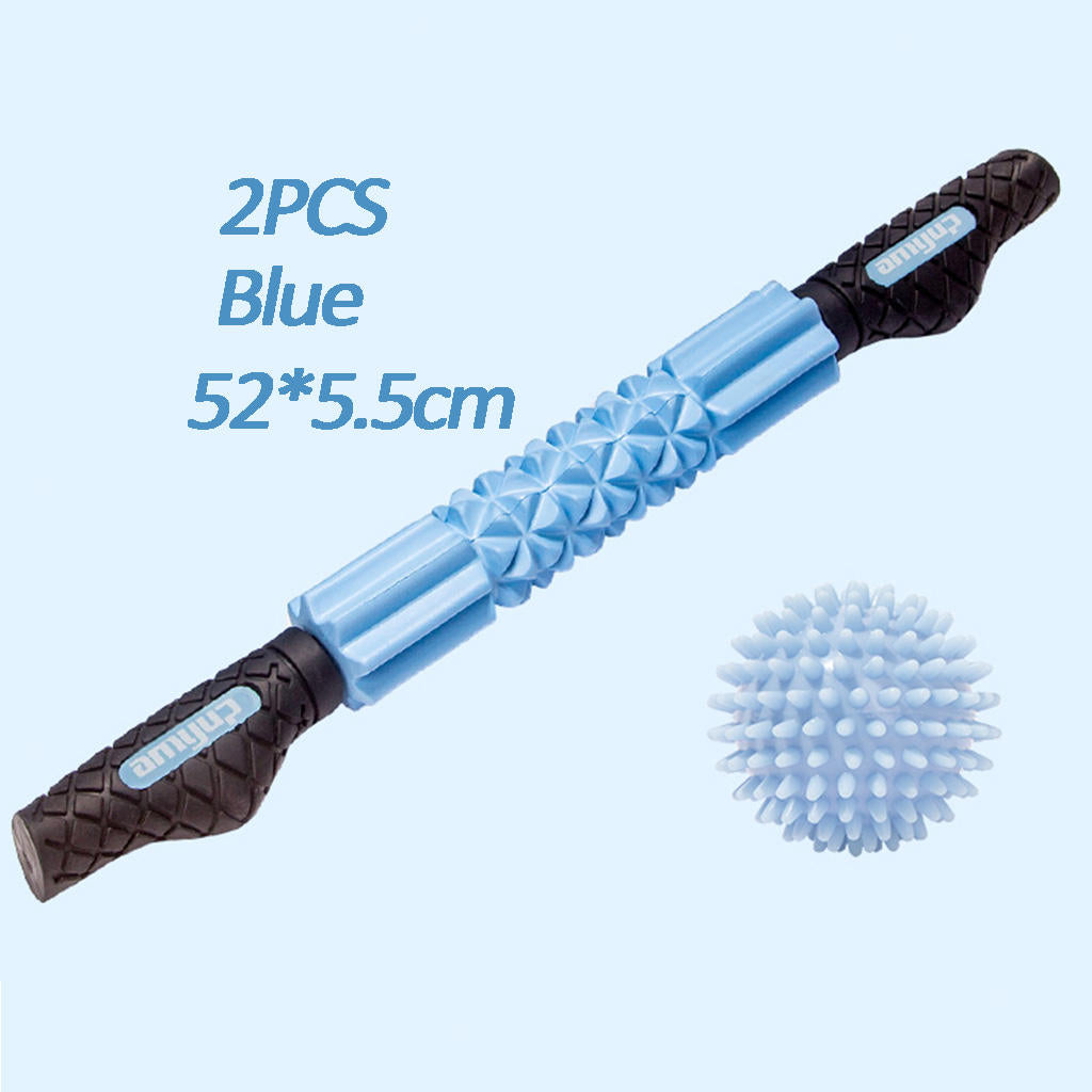 Yoga Muscle Roller Massager Stick Tools Roller Massager with Fascia Ball