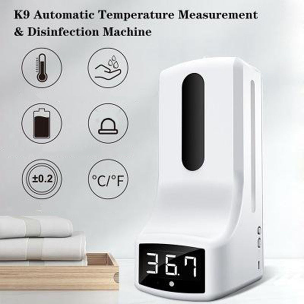 K9 2 in 1 Non-Contact Infrared Thermometer+Automatic Touchless Soap Dispenser
