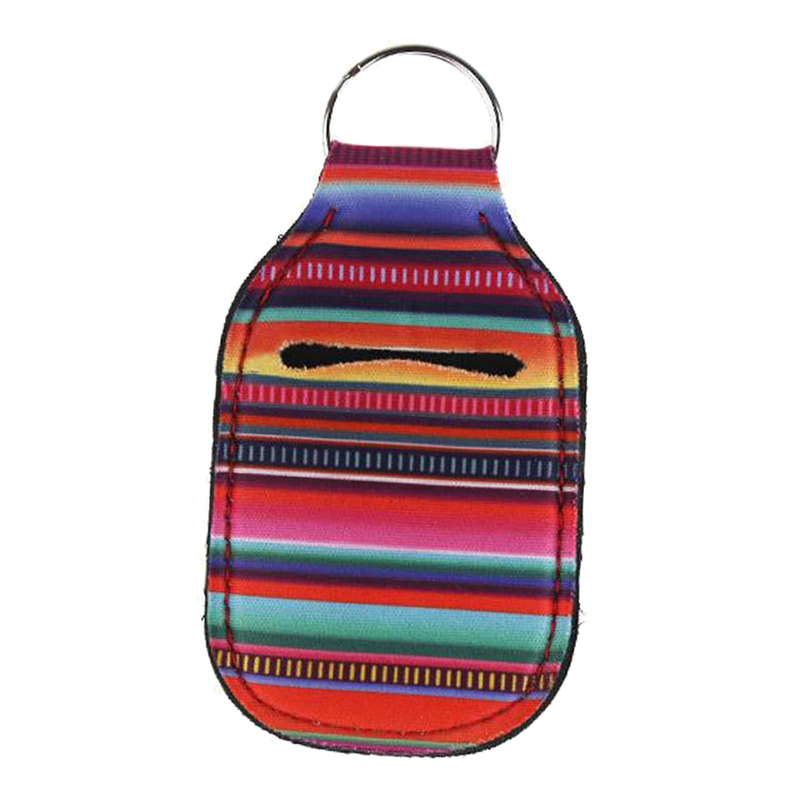 Mini Hands Sanitizer Holder Keychain Hanger Keyring Portable Case Stripe