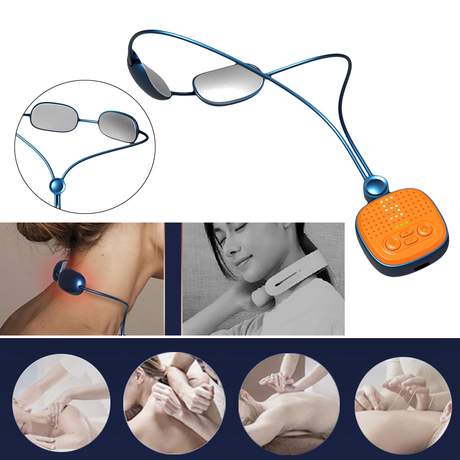 Compact Electric Neck Massager Smart with 4 Modes Adjustable Strength 600mAh