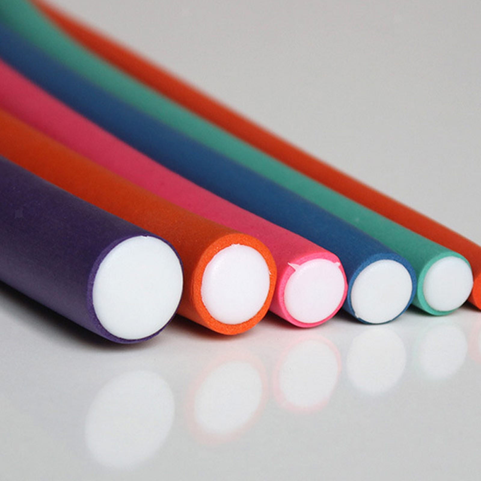 20x Dia. 16mm Hair Foam Curler Roller Set Flexible Rods Lightweight DIY