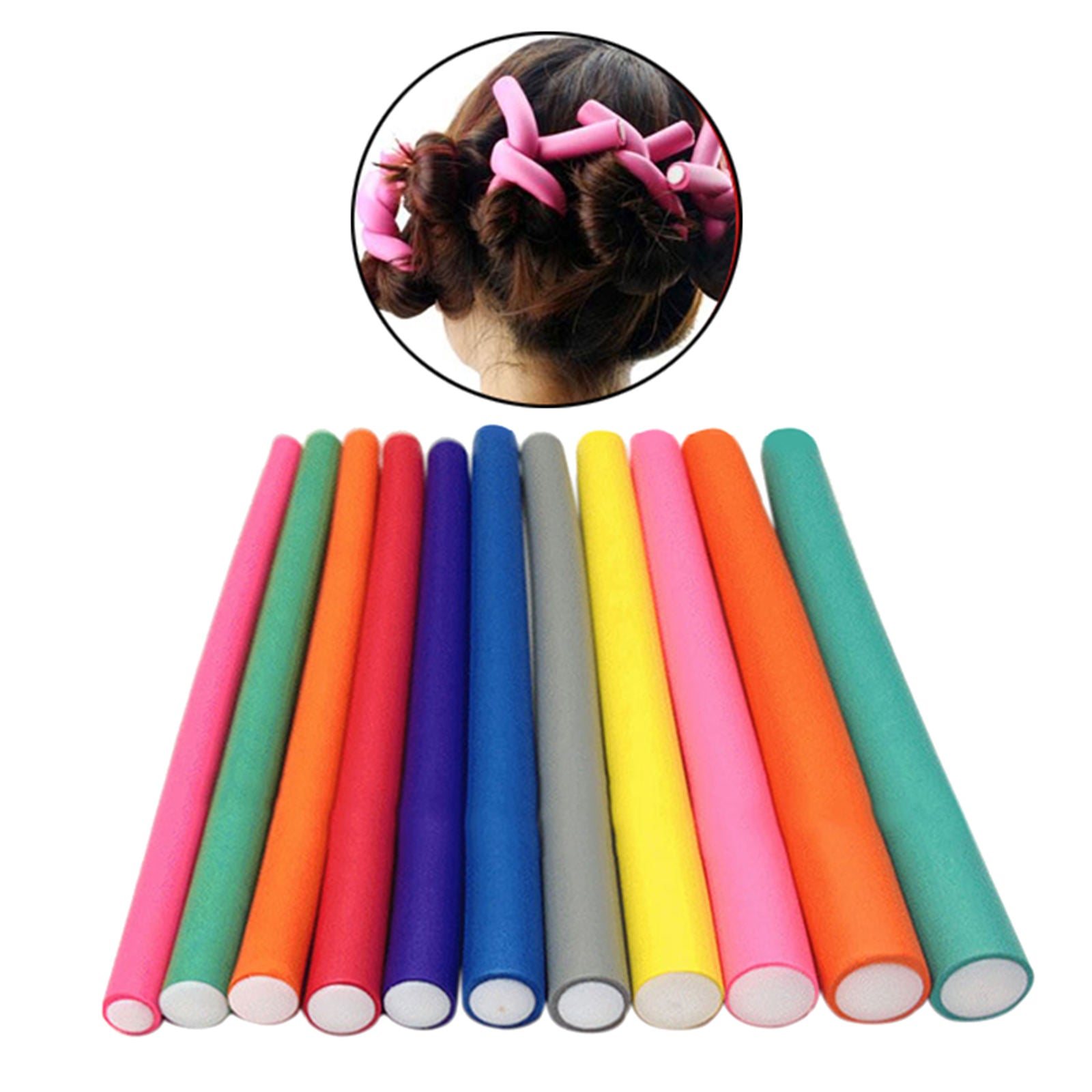 20-pack Dia. 20mm No Heat Hair Foam Curler Roller Set   Rods DIY