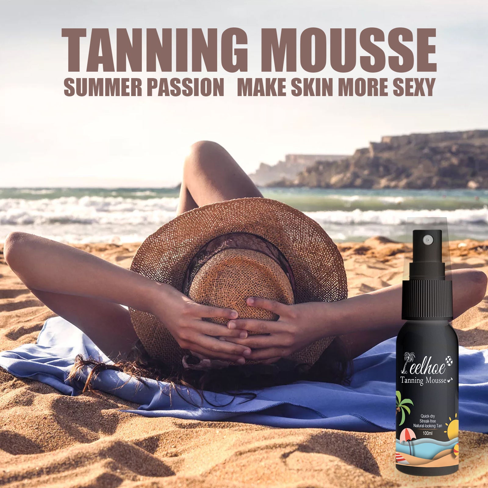 Body Sunless Self Tanning Spray Oil Long Lasting Self Tanners Mousse 100ML